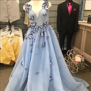 Blue Butterfly Ballgown